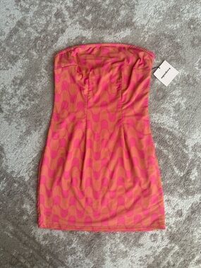NWT Superdown Malorie Pink Multi Strapless Mini Dress